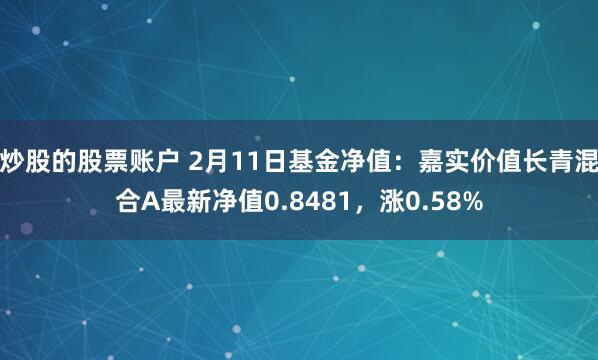 炒股的股票账户 2月11日基金净值：嘉实价值长青混合A最新净值0.8481，涨0.58%