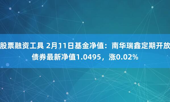 股票融资工具 2月11日基金净值：南华瑞鑫定期开放债券最新净值1.0495，涨0.02%