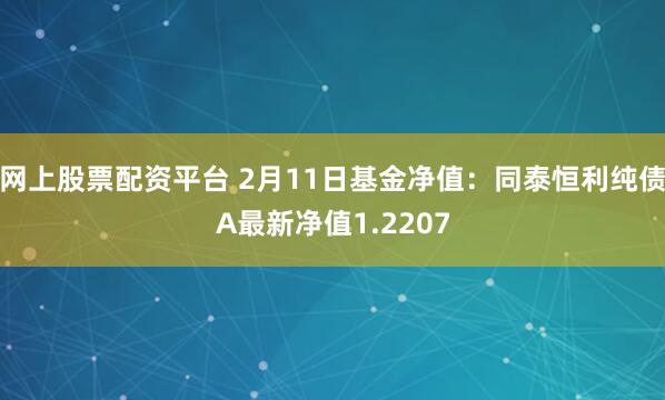 网上股票配资平台 2月11日基金净值：同泰恒利纯债A最新净值1.2207