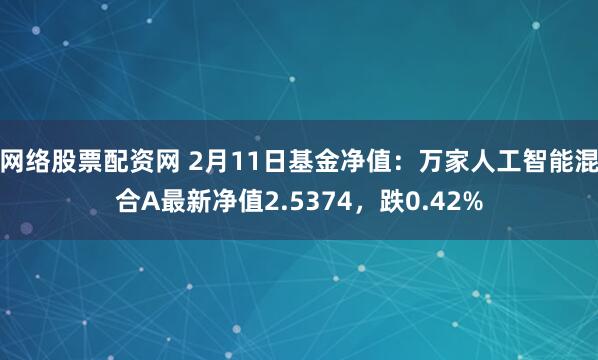 网络股票配资网 2月11日基金净值：万家人工智能混合A最新净值2.5374，跌0.42%