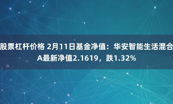 股票杠杆价格 2月11日基金净值：华安智能生活混合A最新净值2.1619，跌1.32%