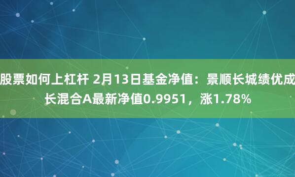 股票如何上杠杆 2月13日基金净值：景顺长城绩优成长混合A最新净值0.9951，涨1.78%