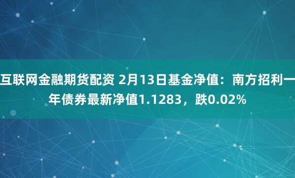 互联网金融期货配资 2月13日基金净值：南方招利一年债券最新净值1.1283，跌0.02%