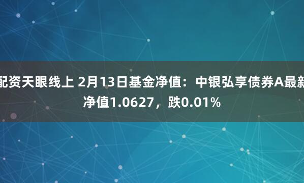 配资天眼线上 2月13日基金净值：中银弘享债券A最新净值1.0627，跌0.01%