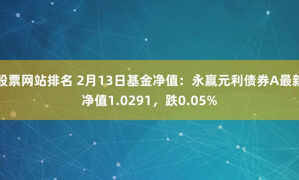 股票网站排名 2月13日基金净值：永赢元利债券A最新净值1.0291，跌0.05%