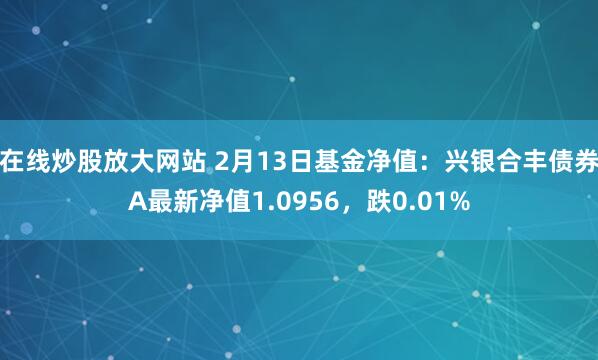 在线炒股放大网站 2月13日基金净值：兴银合丰债券A最新净值1.0956，跌0.01%