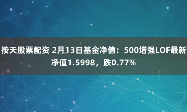 按天股票配资 2月13日基金净值：500增强LOF最新净值1.5998，跌0.77%