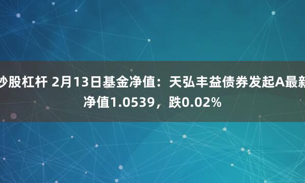 炒股杠杆 2月13日基金净值：天弘丰益债券发起A最新净值1.0539，跌0.02%